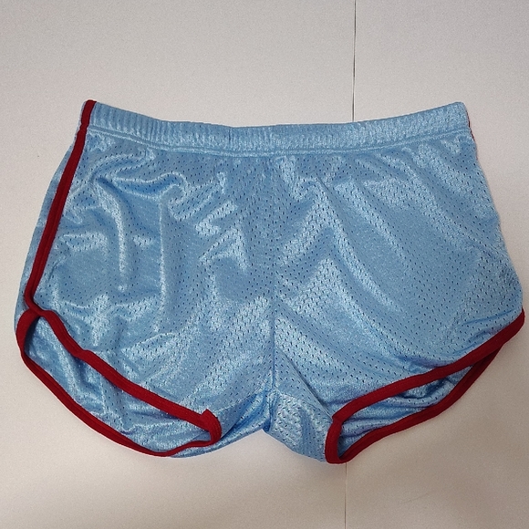 Blue Mesh Athletic Shorts, Red Trim, drawstring, lightweight,unlined Size L - Picture 1 of 7